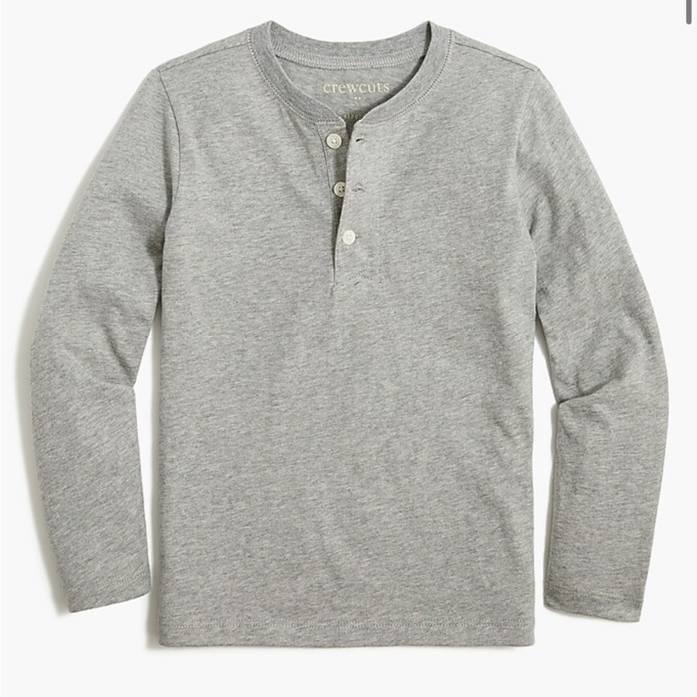 Crewcuts Factoy Boys Jersey Henley in Heather Grey